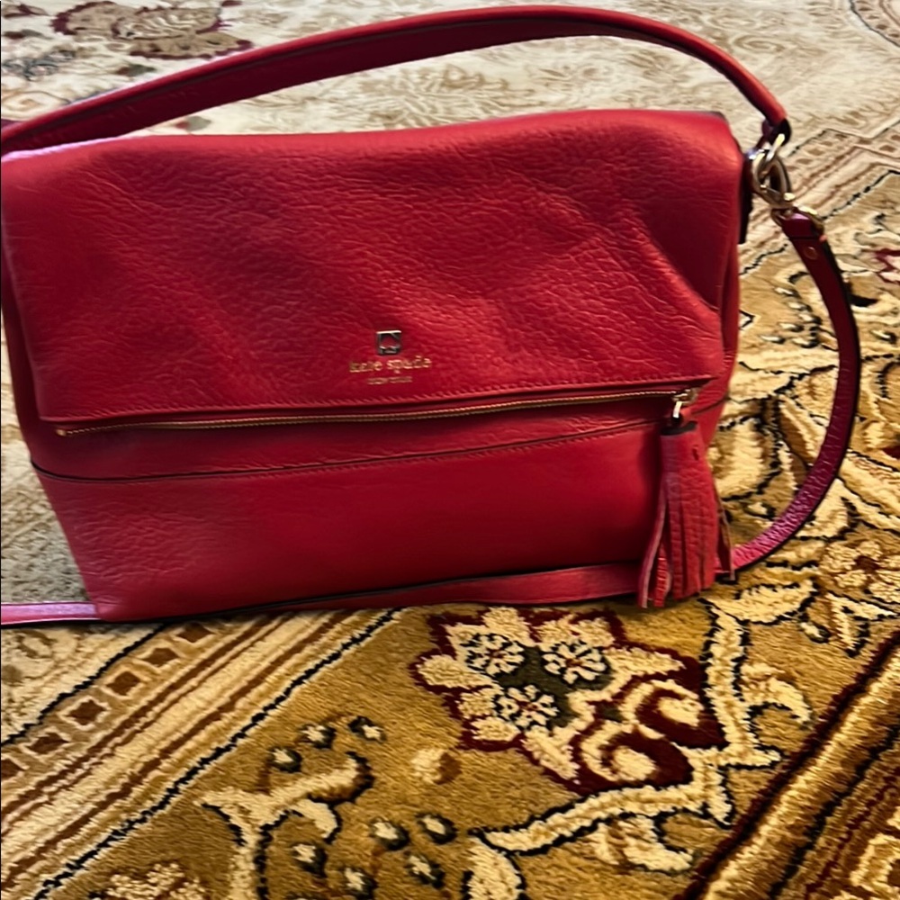 Kate Spade Red Shoulder Bag with Gold Hardware